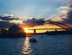 Bright Sunset behind Opera House